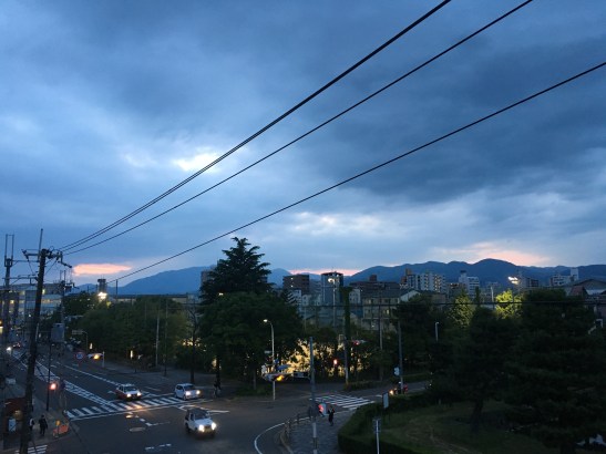 The location of Kyoto was chosen because of its perfect fit with the requirements of Feng Shui, a system intimately related to energy and the elements. The relationship between the surrounding mountains and water bodies were a key part of the design. Today the mountains are harder to see and energy is being transported around the city in aerial power lines.