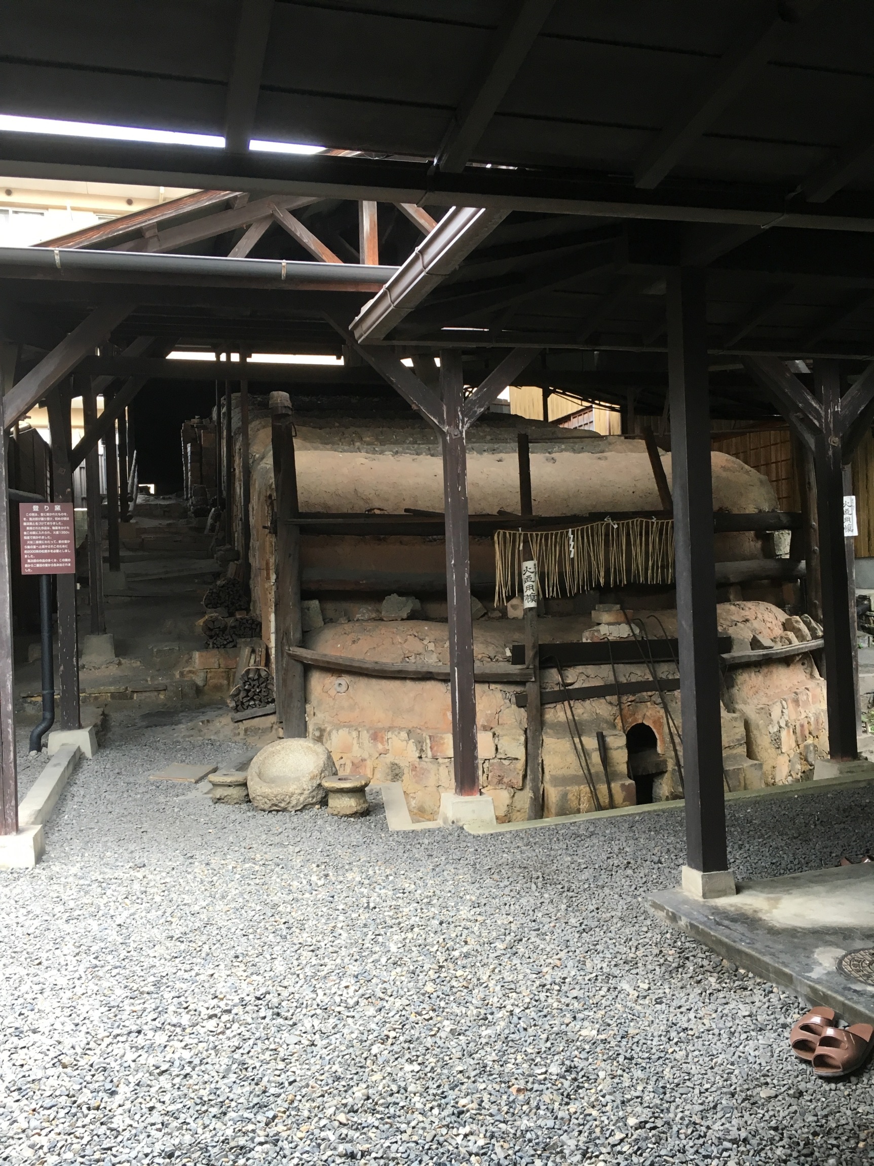 Also seen at the Kawai Kanjiro Museum was this multi-chambered Noborigama kiln, last fired up in 1971. The piles of wood used for the kiln can be seen along the side. This would have only been a small proportion of the amount used to get the kiln up to 1200 degrees celsius. I would love to see one in action one day.