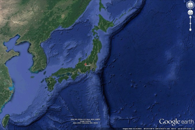 This image of Japan demonstrates the major advances in technology since the Nissan book was published in 1983. It took around a minute to generate and edit the image. We are so used to having this information at our finger-tips that perhaps we take it for granted at times.